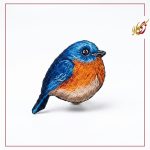 پیکسل گلدوزی پرنده آبی