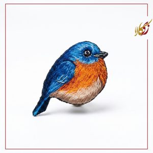 پیکسل گلدوزی پرنده آبی
